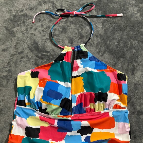 Younique High Neck Tankini Swimsuit Sz XL Multicolor 2Pc Tummy Control - Picture 5 of 12